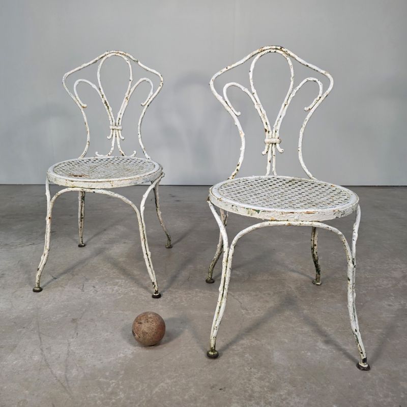 Superbe paire de chaises de jardin 19ème de la fonderie Durenne