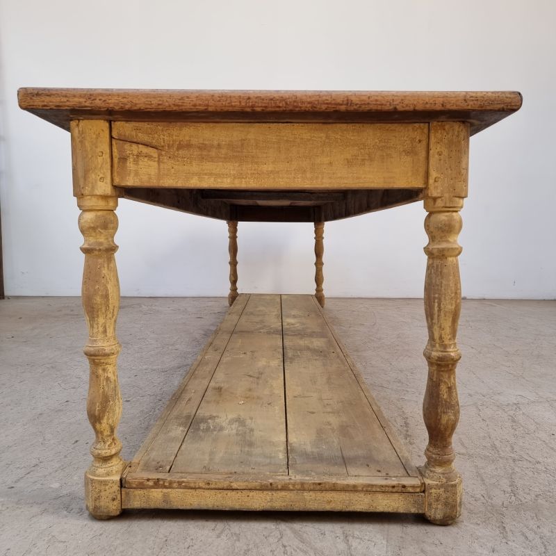 Large painted draper's table 19th century. Alternate view