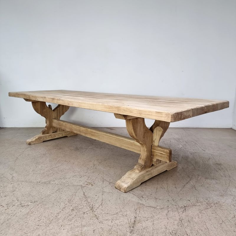 Large bleached oak monastery table