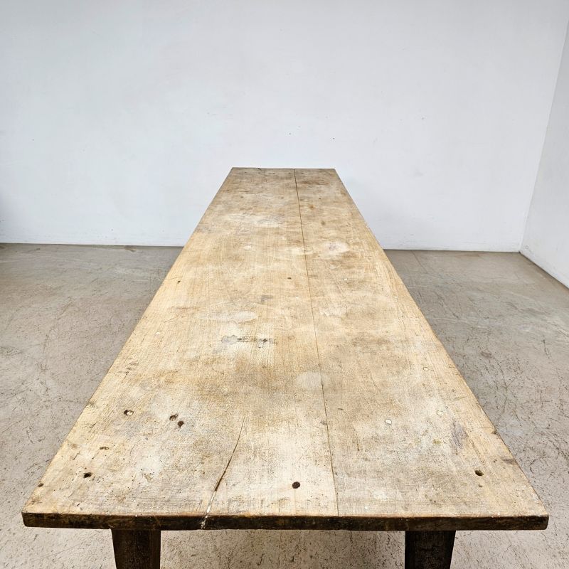 Large workshop table on wheels circa 1900. Alternate view
