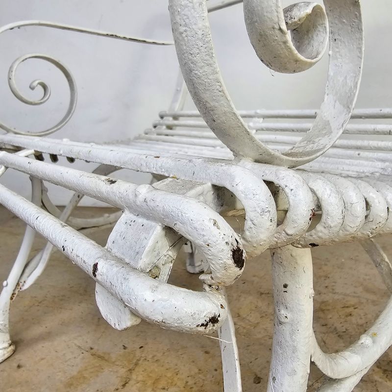 Pair of large Arras garden armchairs 19th. Alternate view
