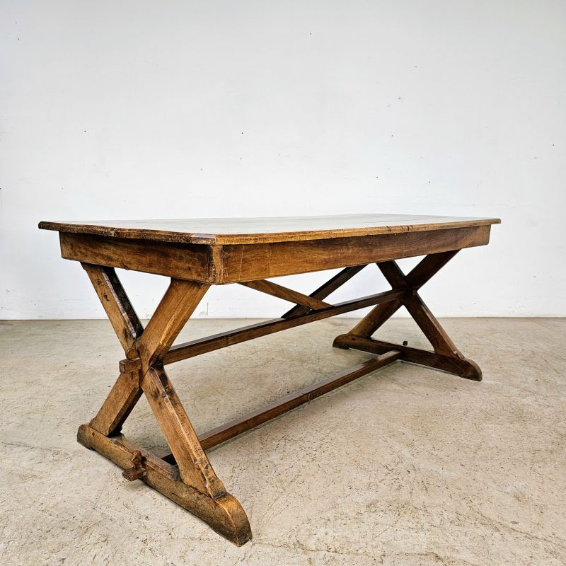 19th century architectural table in walnut