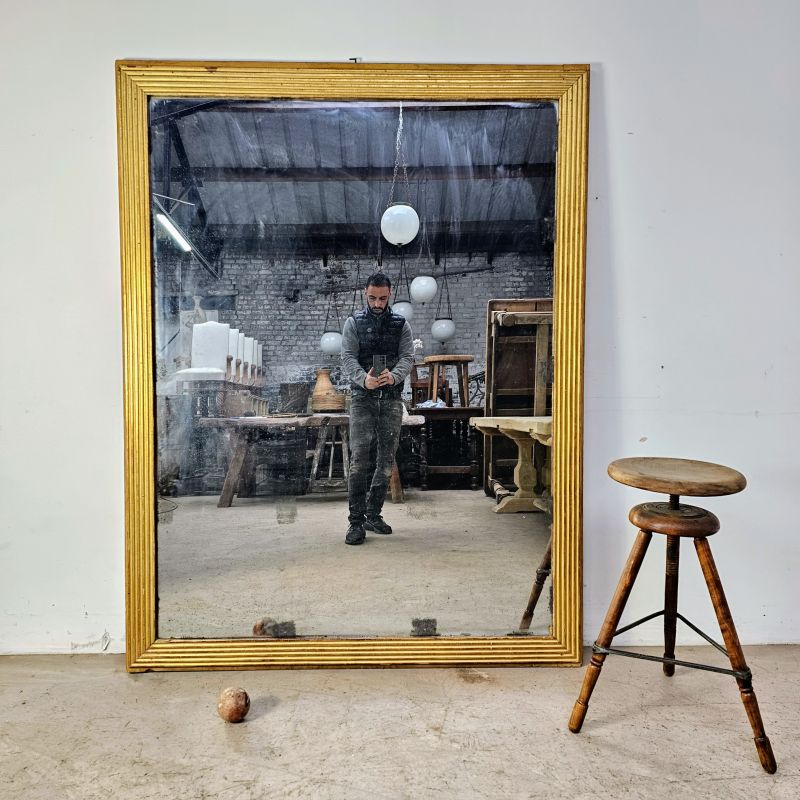 XXL ealy 19th gilded mirror. Alternate view