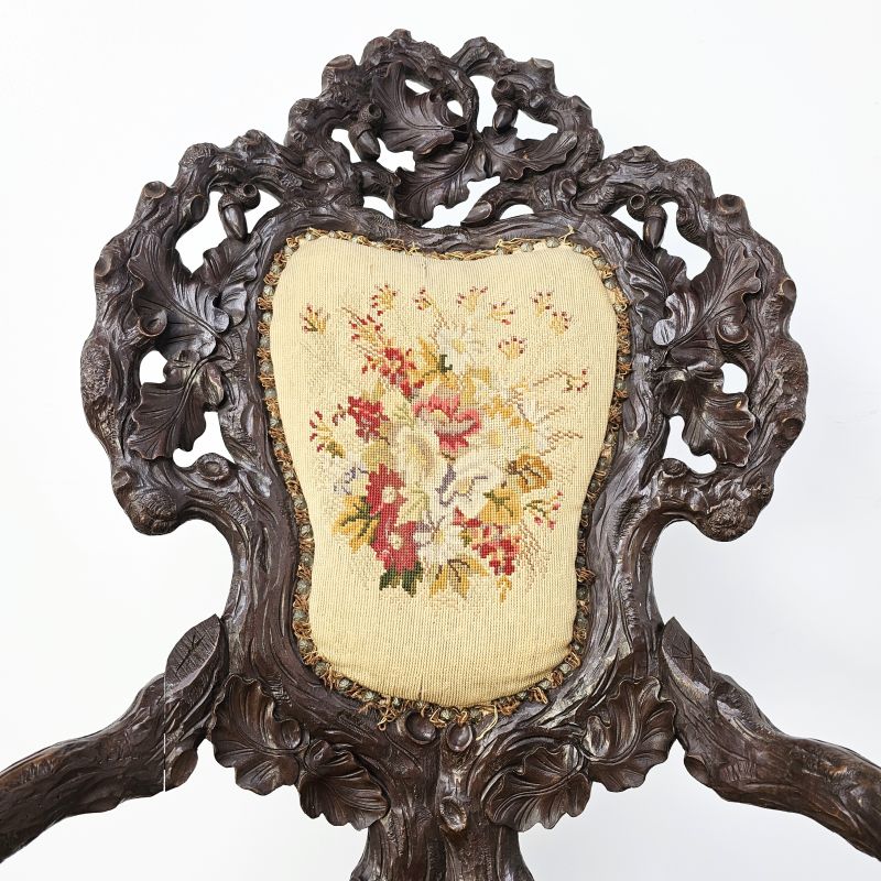 Nice forêt noire armchairs circa 1900. Alternate view
