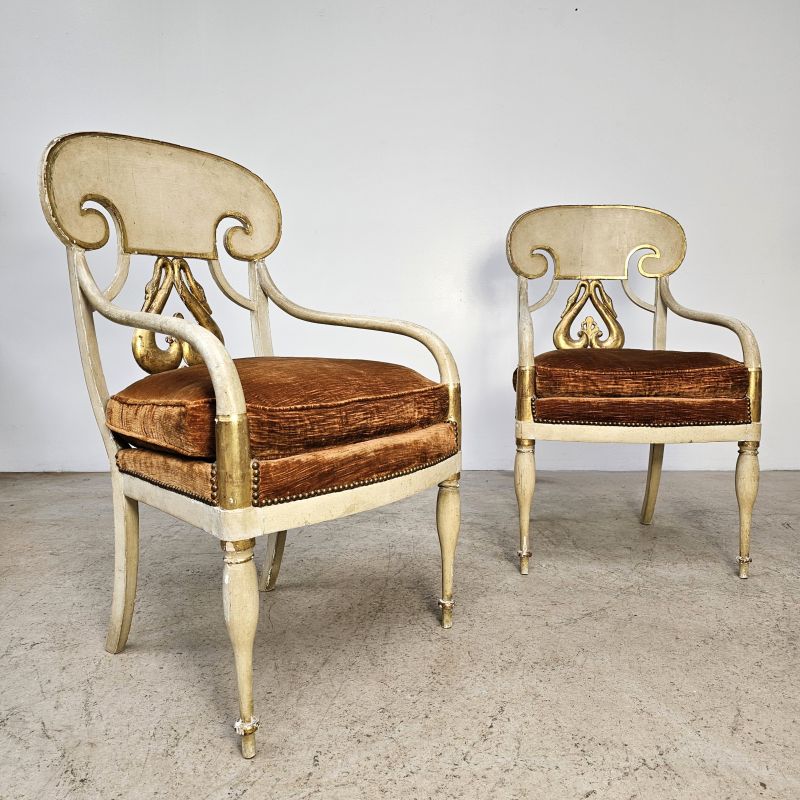 Belle paire de fauteuils Italiens du 19ème