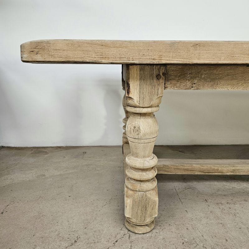 Large bleached oak table. Alternate view