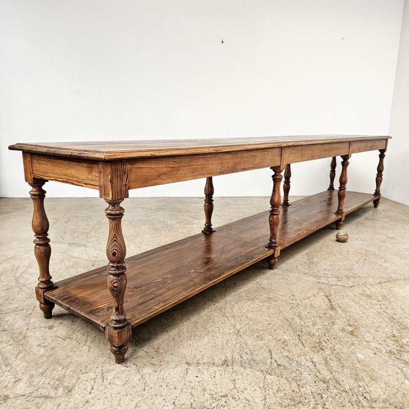 Superbe et grande table de drapier 19ème à 8 pieds