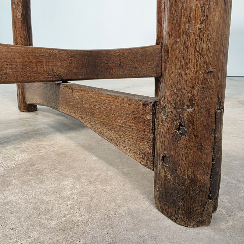 Nice folk art oak table early 19th. Alternate view