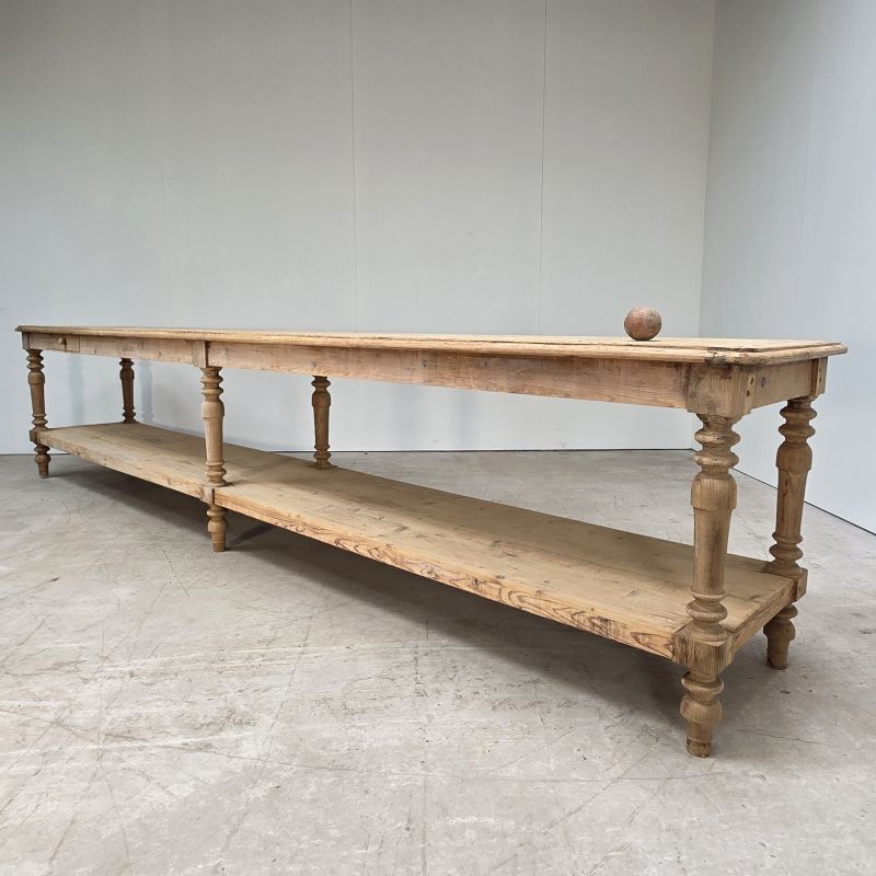 Grande table de drapier à 6 pieds vers 1900