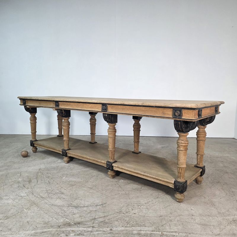 Large 19th oak drapery table