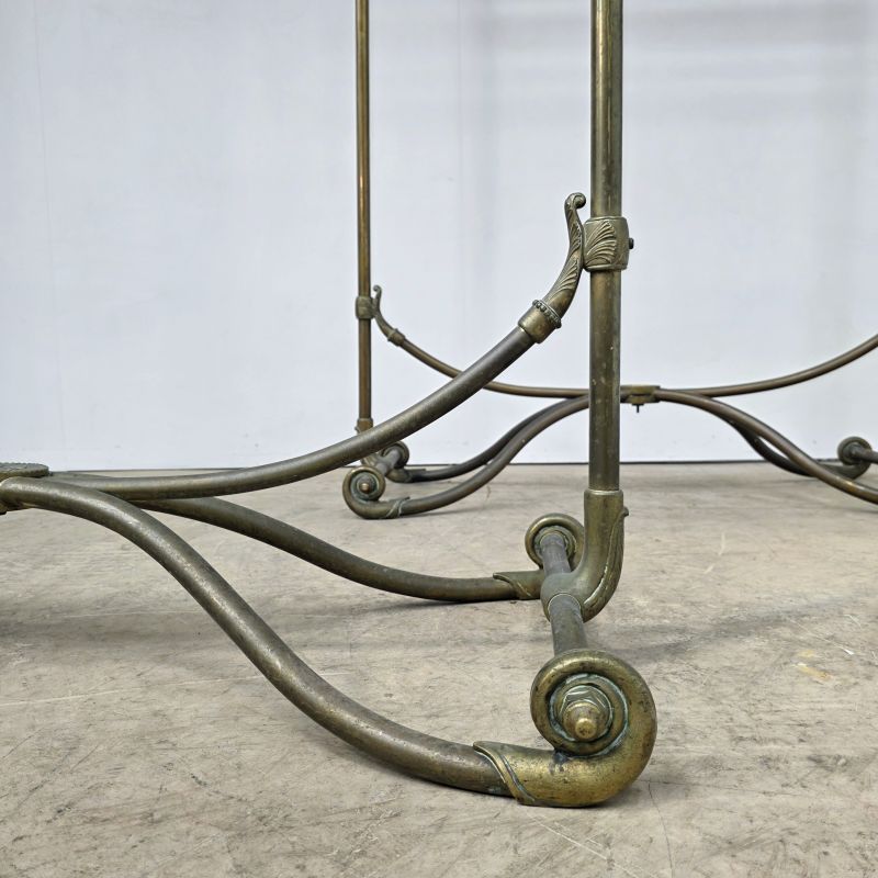 Nice pair of Gallery Lafayette Paris brass coat rack circa 1900's. Alternate view