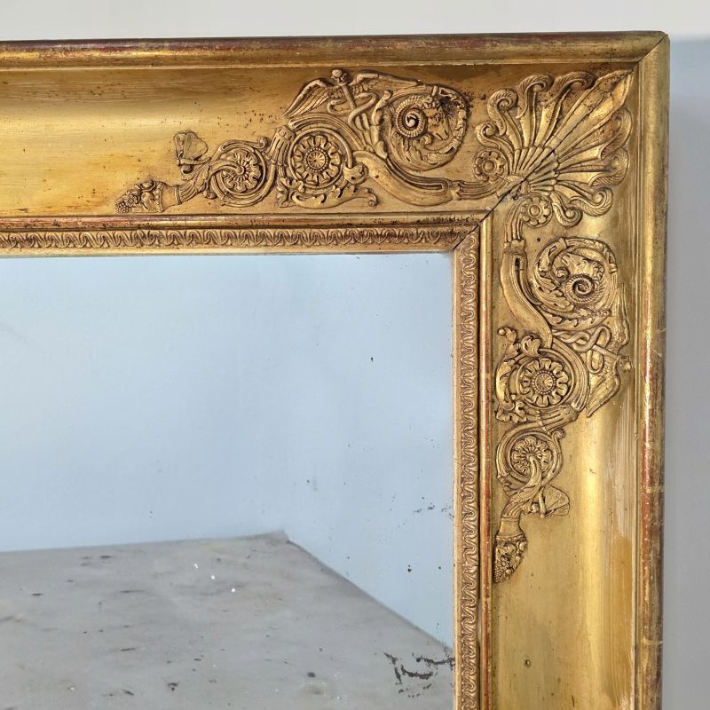 Large gilded Empire period mirror. Alternate view