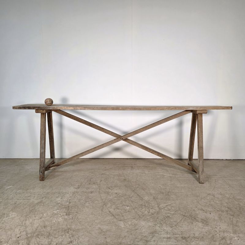 Nice bleached console table circa 1900. Alternate view