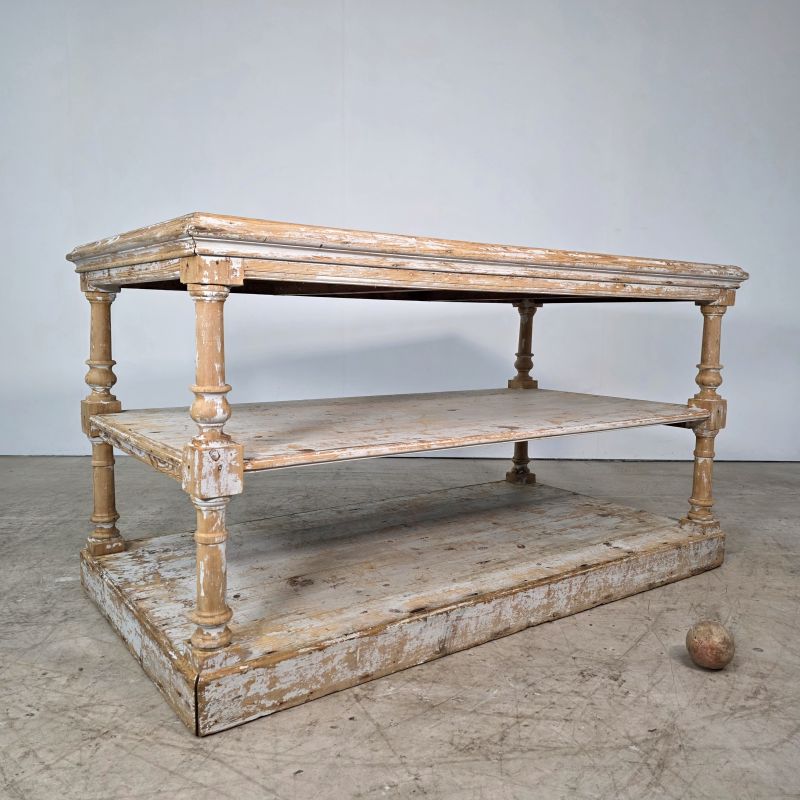 Nice draper's table with three top, circa 1900