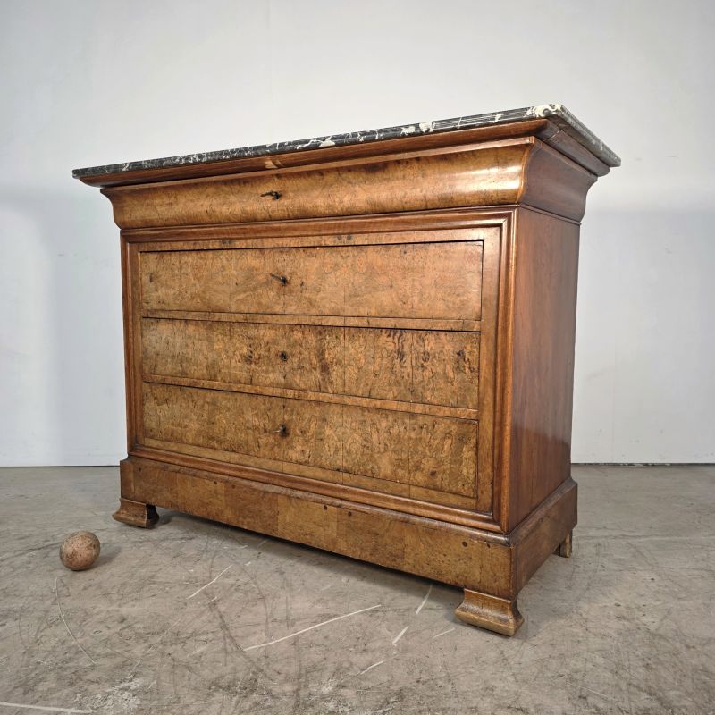 19th walnut chest of drawers